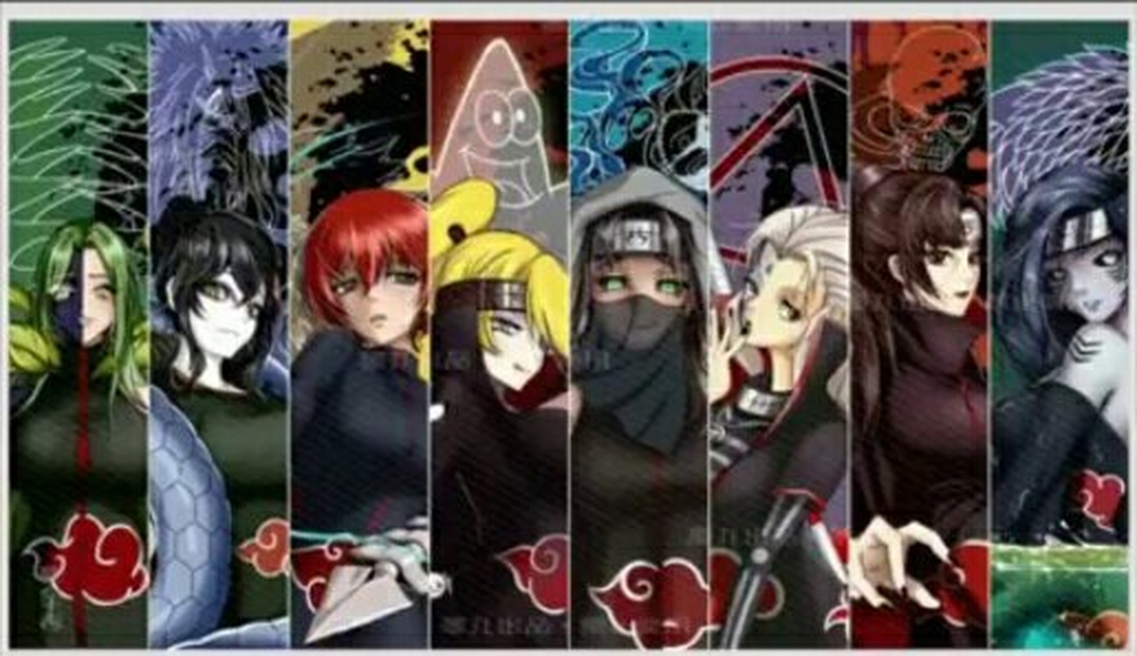 今天找到了一点点火影人物娘化图