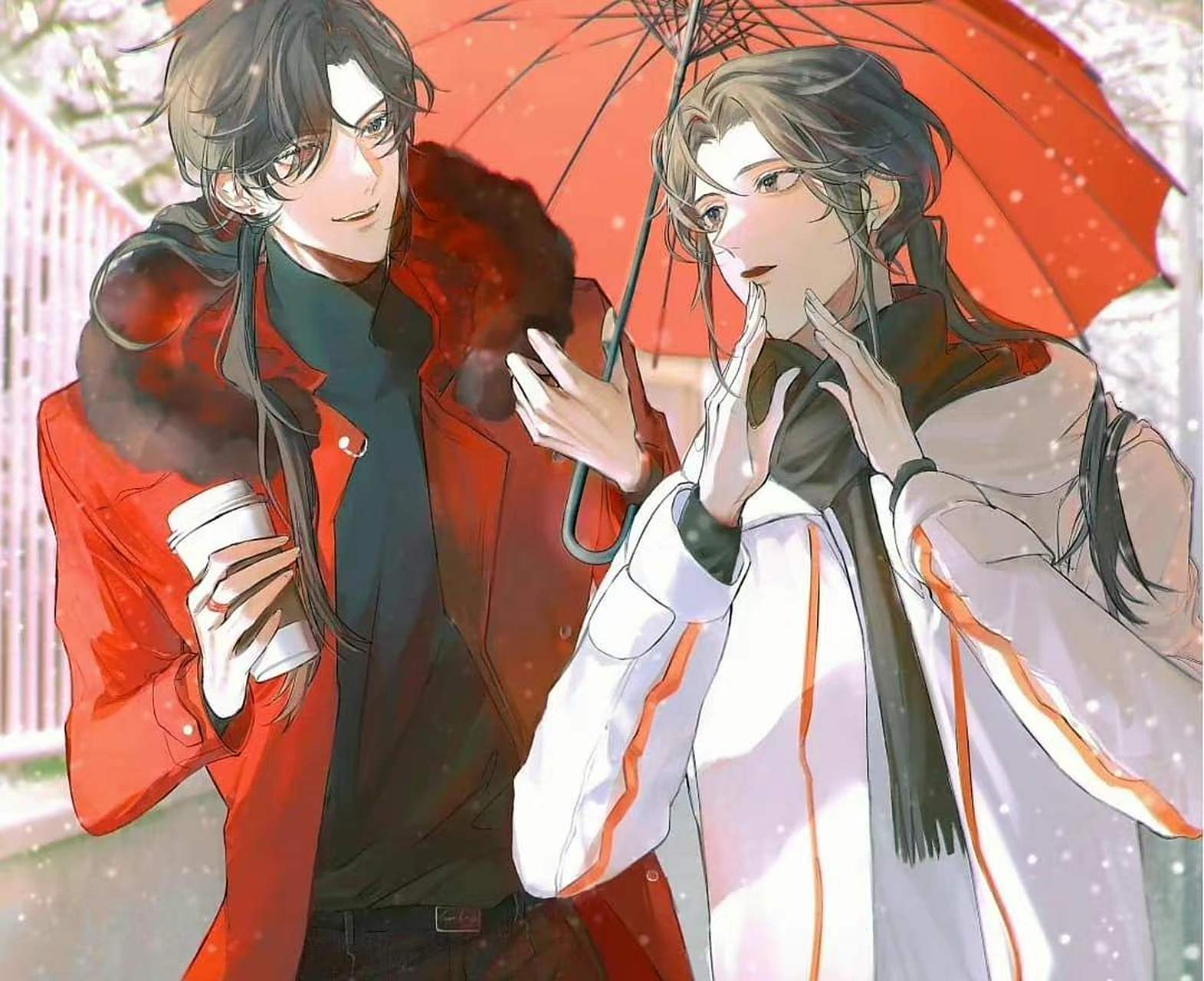 冬日花怜,现代装扮的花花怜怜太好看了#天官赐福# #耽美圈