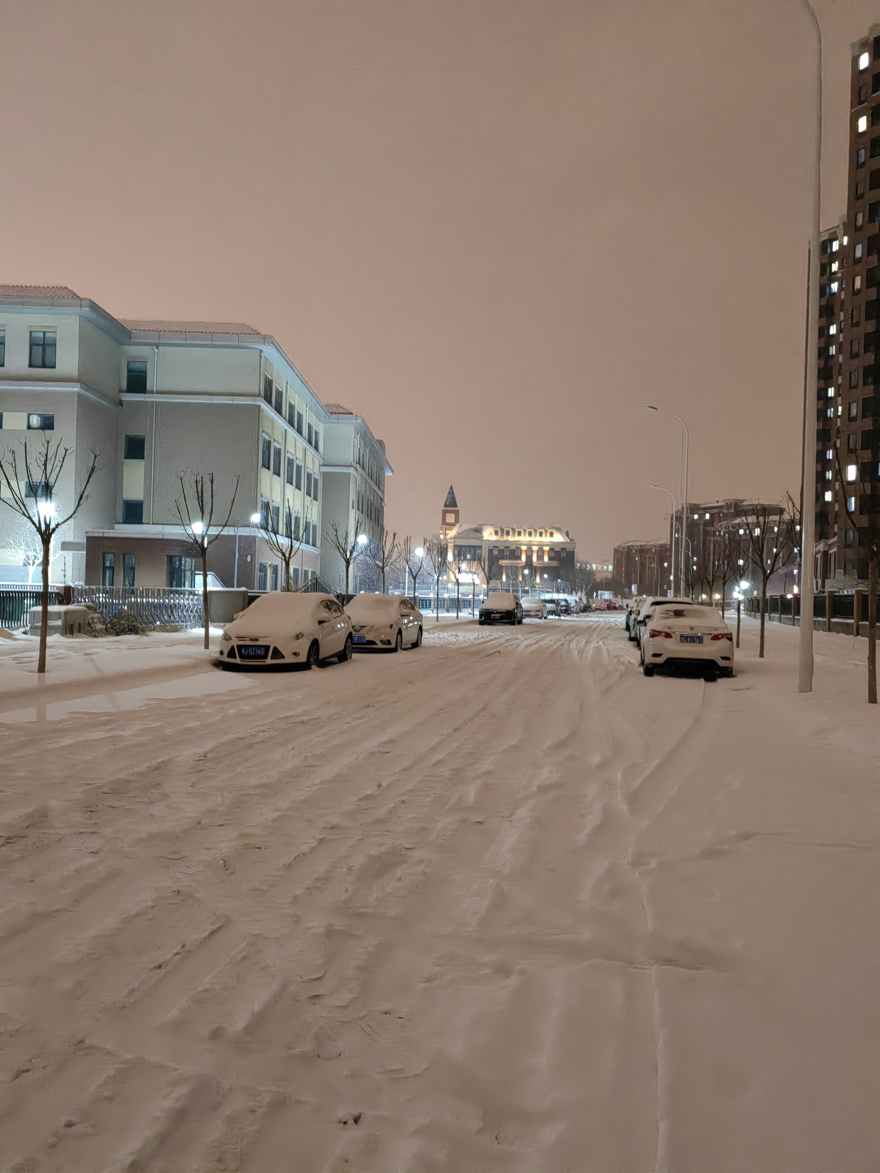 长沙下雪夜景图片