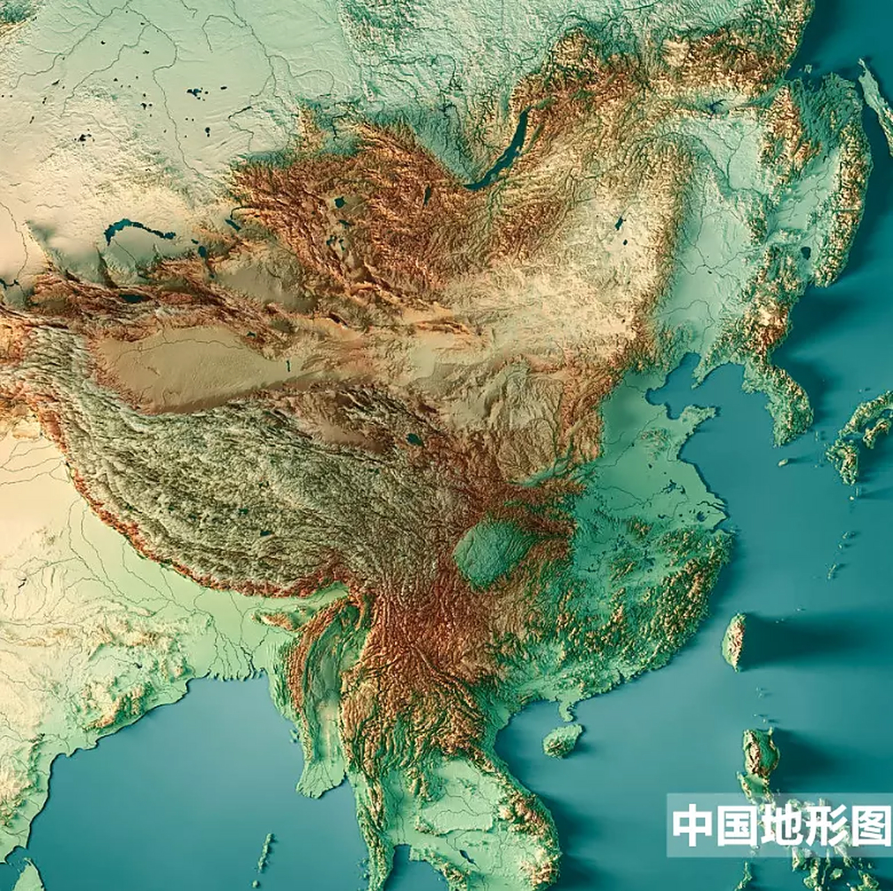 中国地形图3d版,震撼.