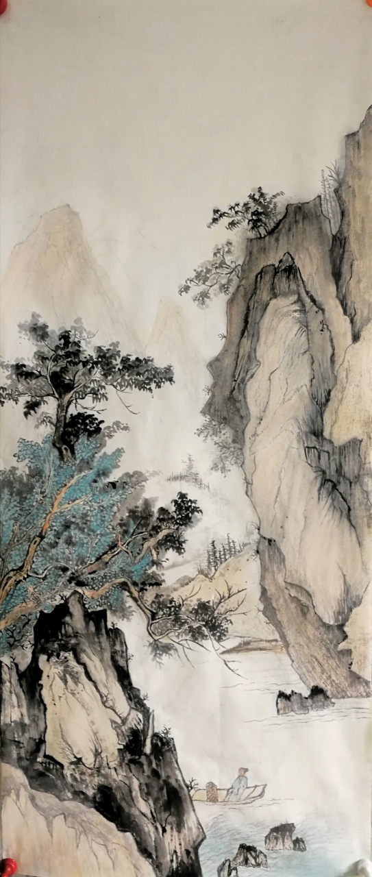 山水画练习—临摹陈少梅大师一幅作品,100Ⅹ40[耶]