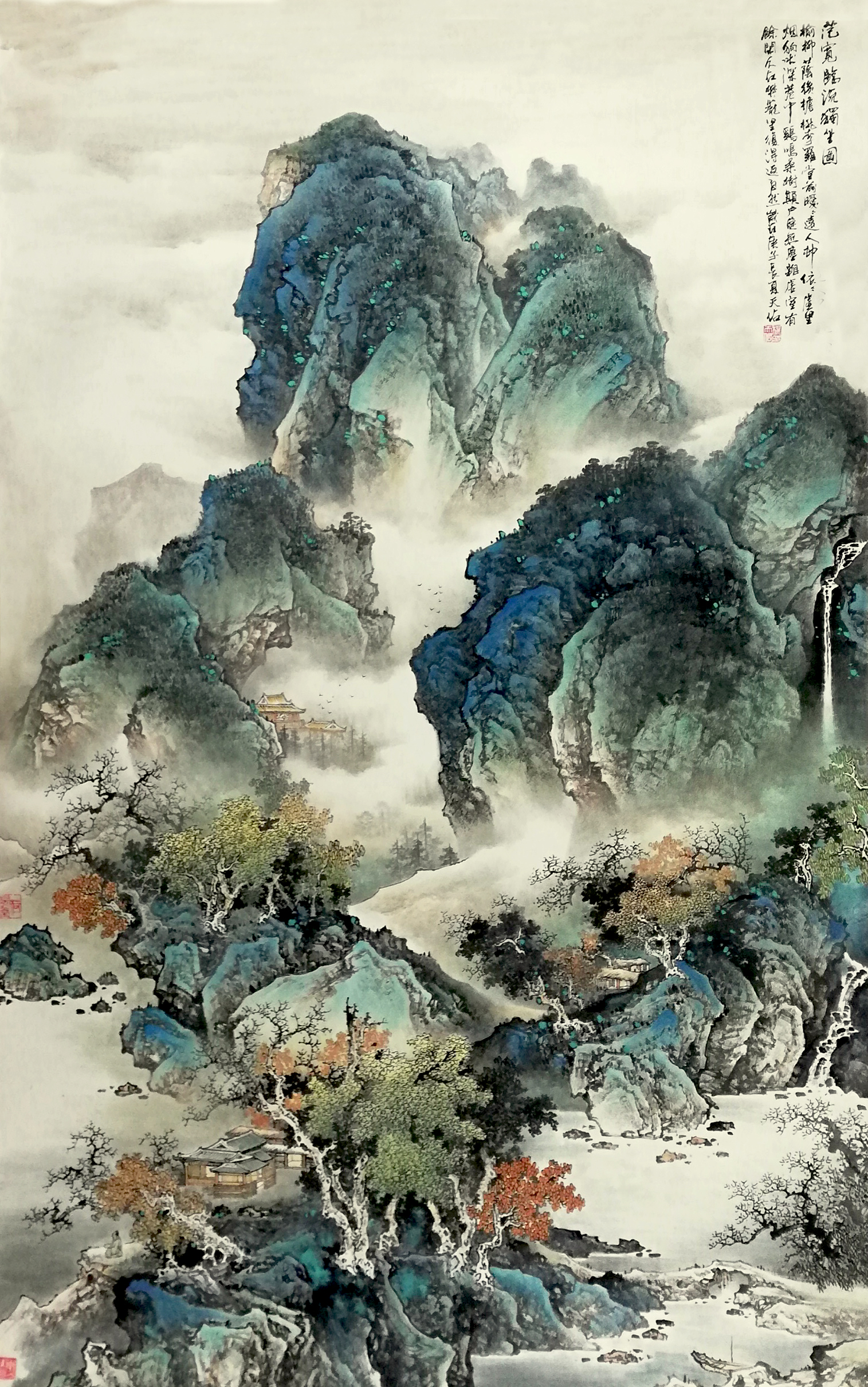 杨天佑老师临摹范宽的《临流独坐图》,高清图片分享给朋友们:[强]