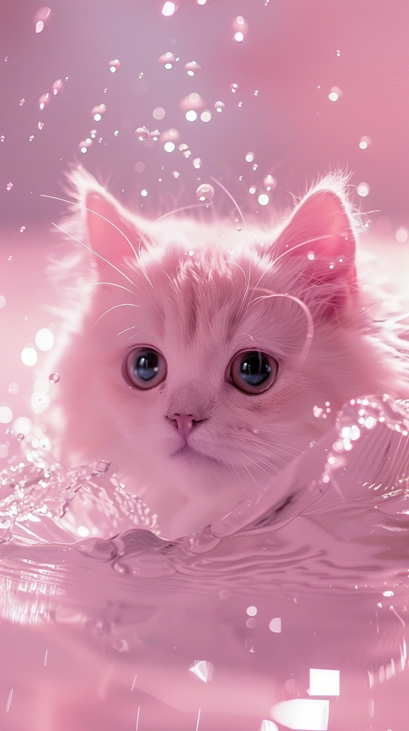 猫咪仿佛自带光芒,它的眼睛闪烁着星星般的光芒,每一步都像是走在星光