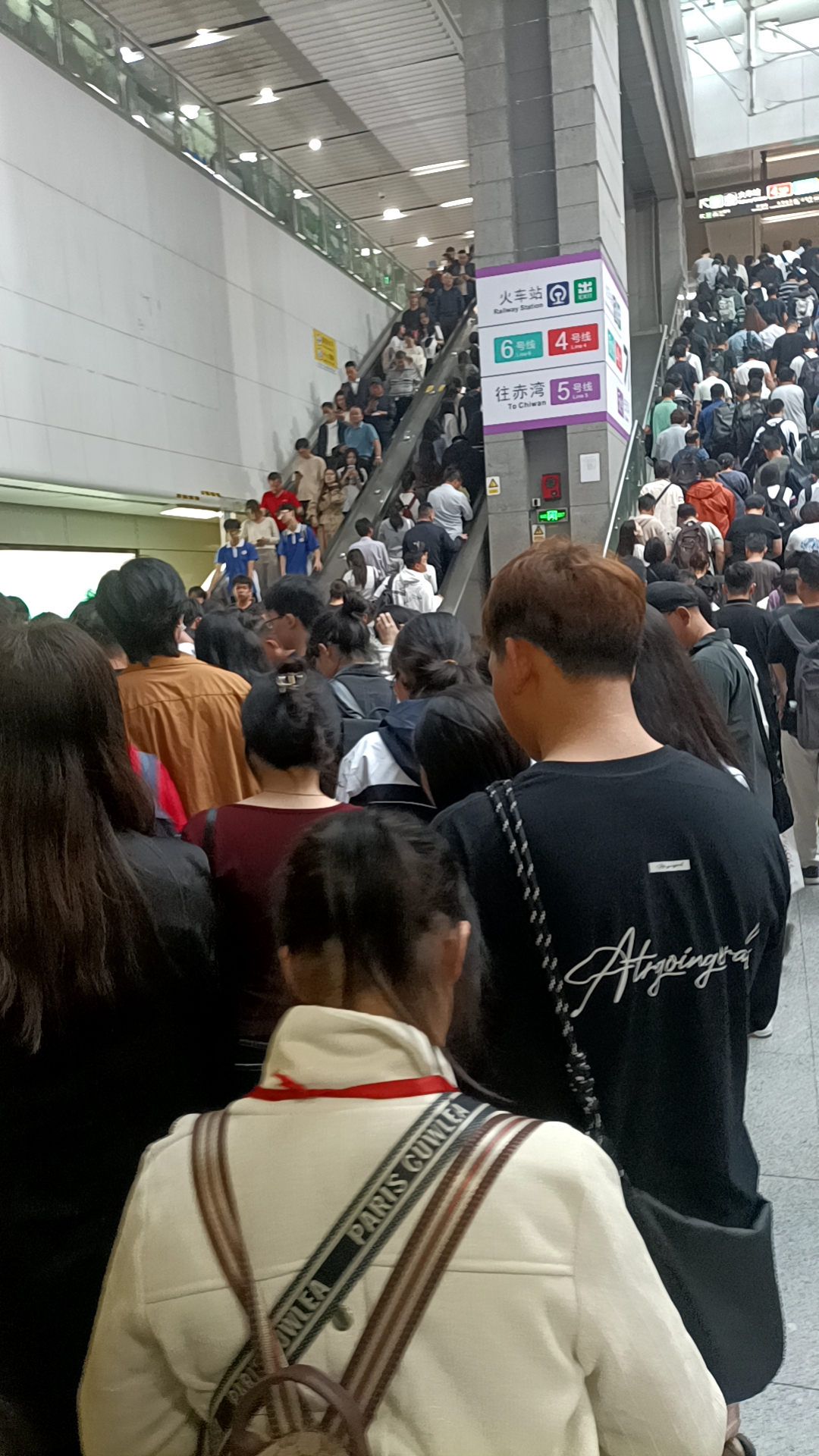 人山人海,我在电梯里被挤成相片,差点忘了自己长什么样