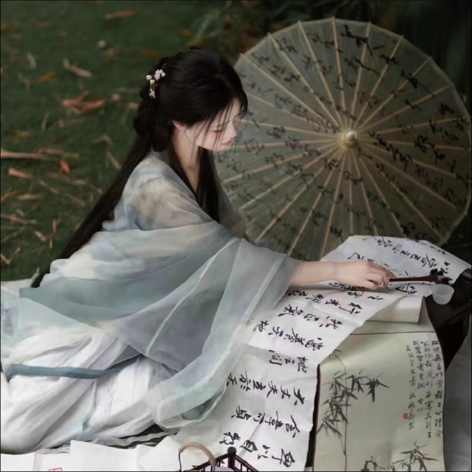 静谧时光,竹影婆娑,古韵悠悠#女生古风头像