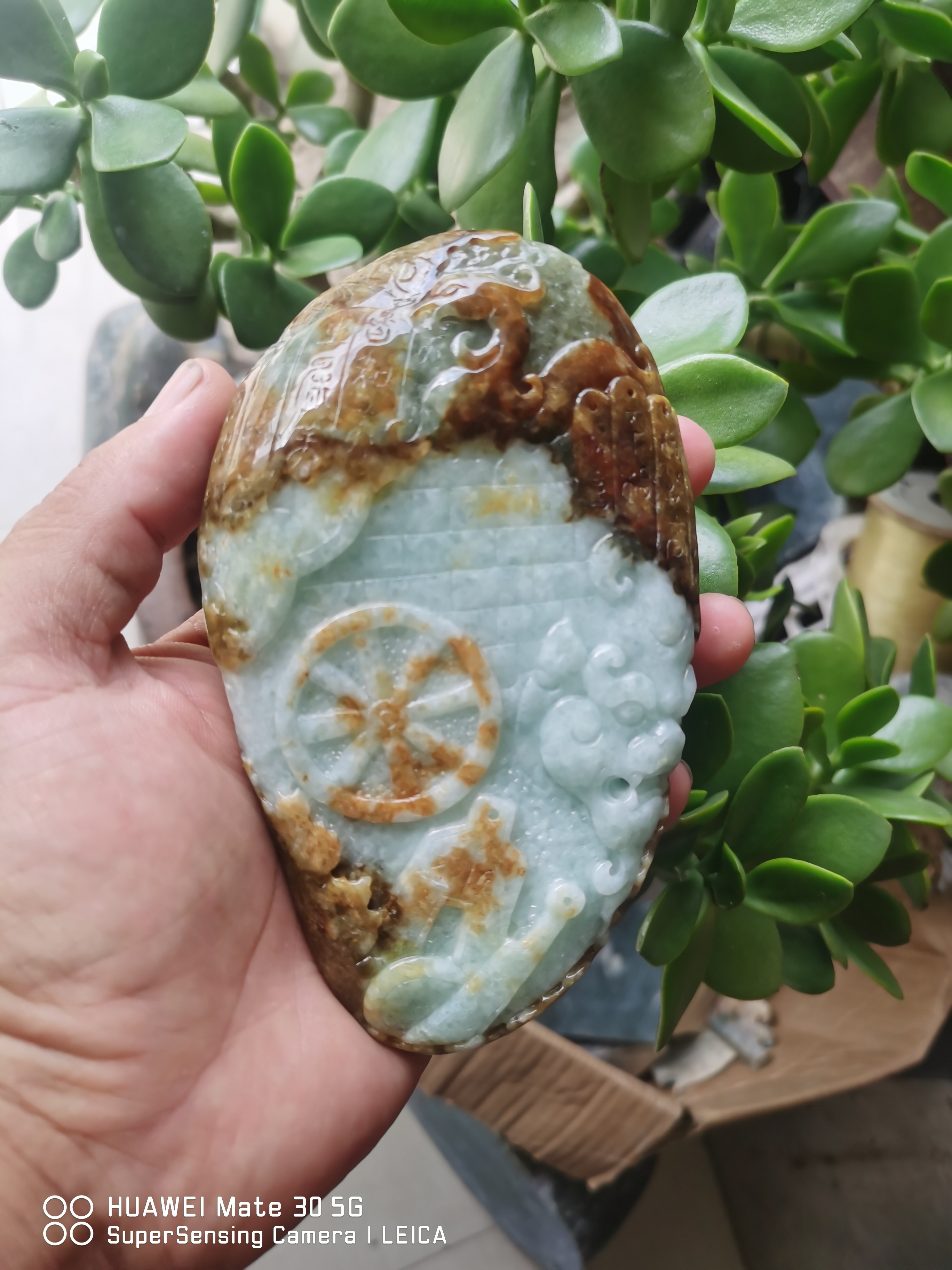 翡翠锦灰堆小摆件@铭玉阁翡翠玉器加工j006