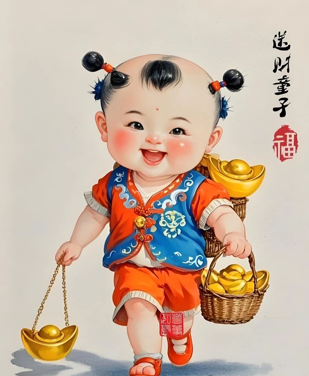 正月二十招财童子诞辰,是道教文化的重要象征之一,招财童子承载着