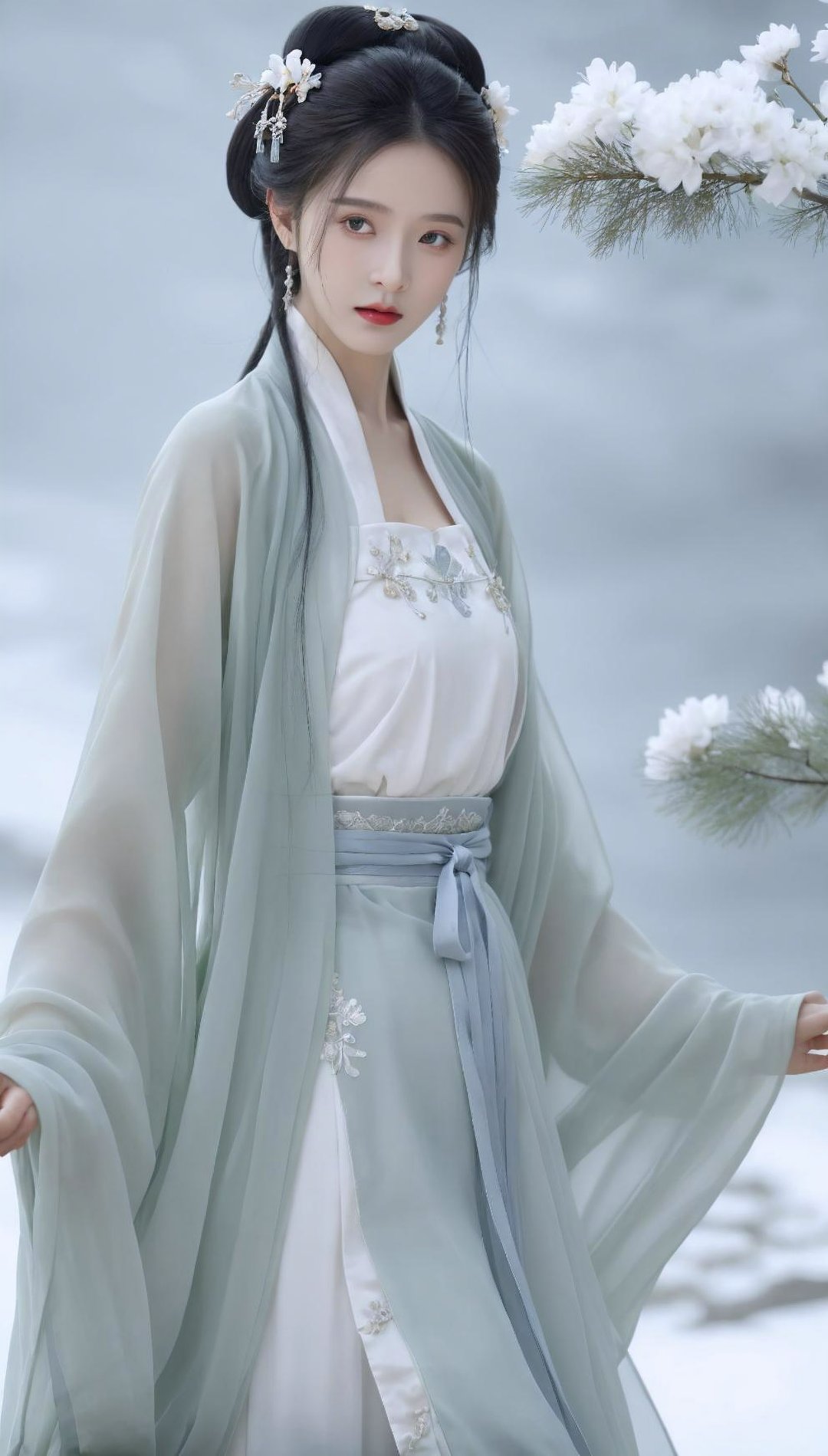一的古装女神长这样哦,  99精致的盘发,华美的头饰,犹如古代的公主