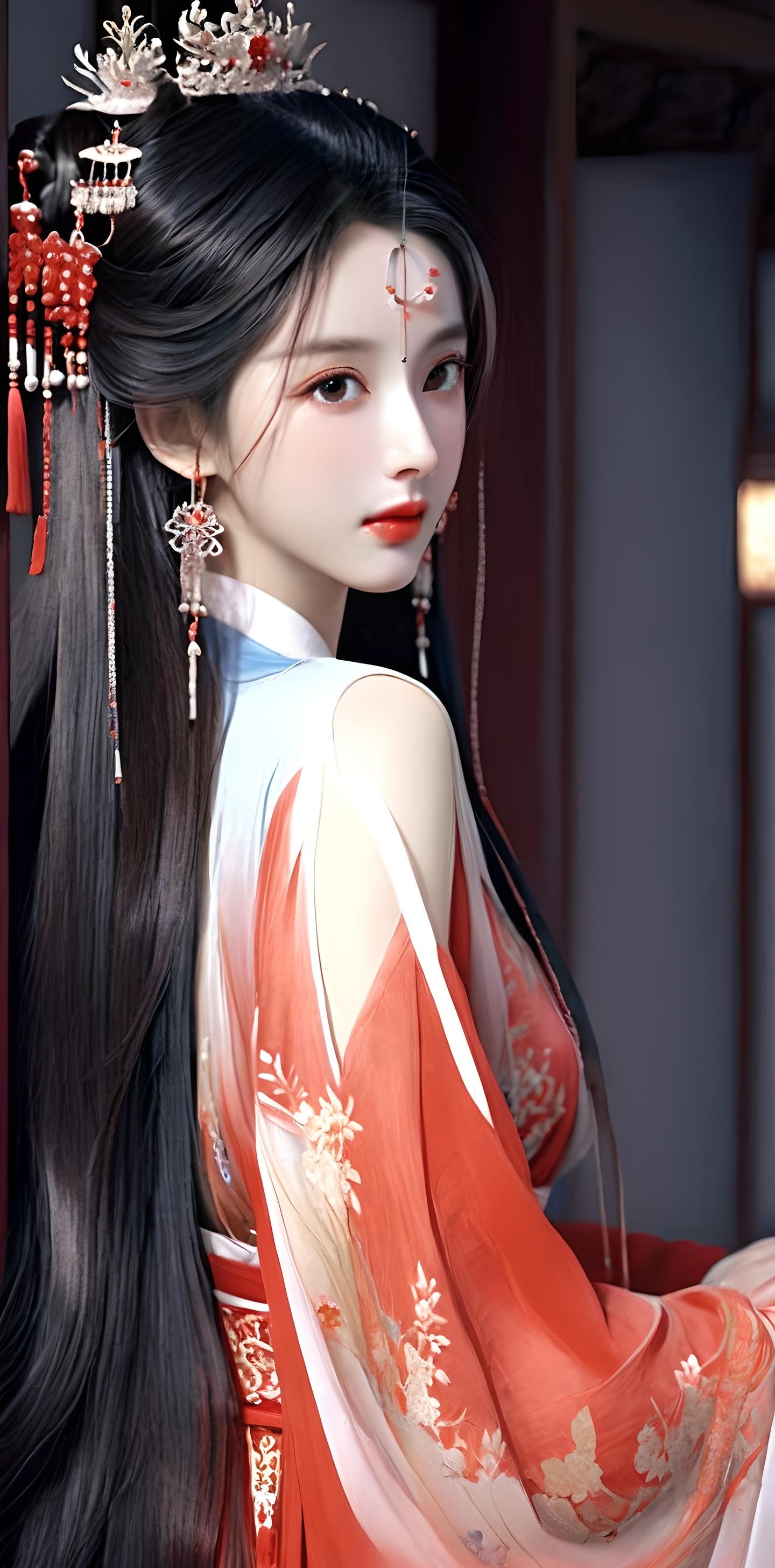 古典美人穿越时空的韵味✨  这位女性,犹如古代画卷中走出的仙子,美