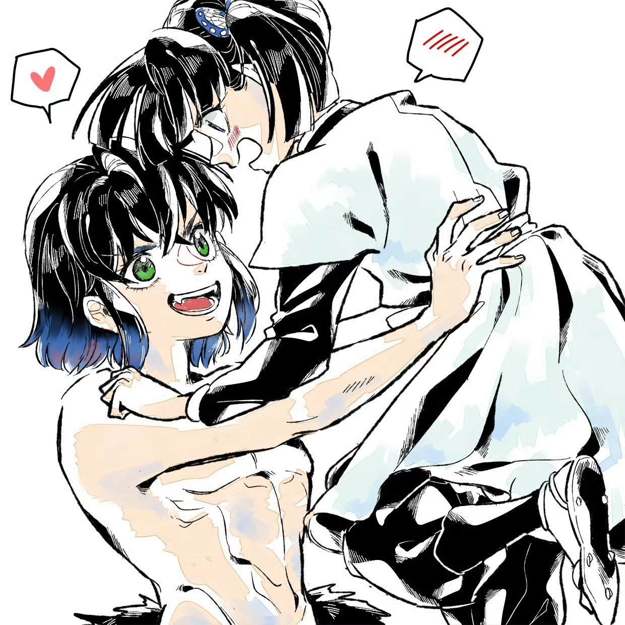 跨年创作挑战赛# 鬼灭爱的抱抱 伊之助感情好直率