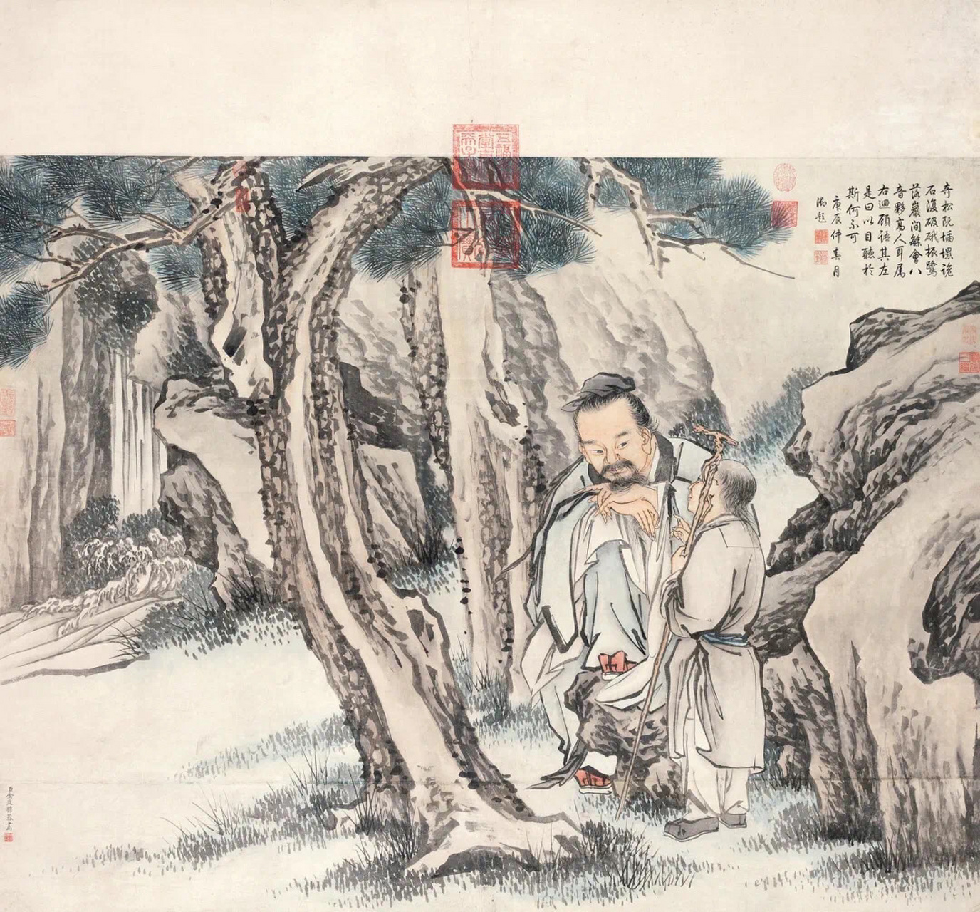 金廷标 《听泉图 》立轴 112.7×148.