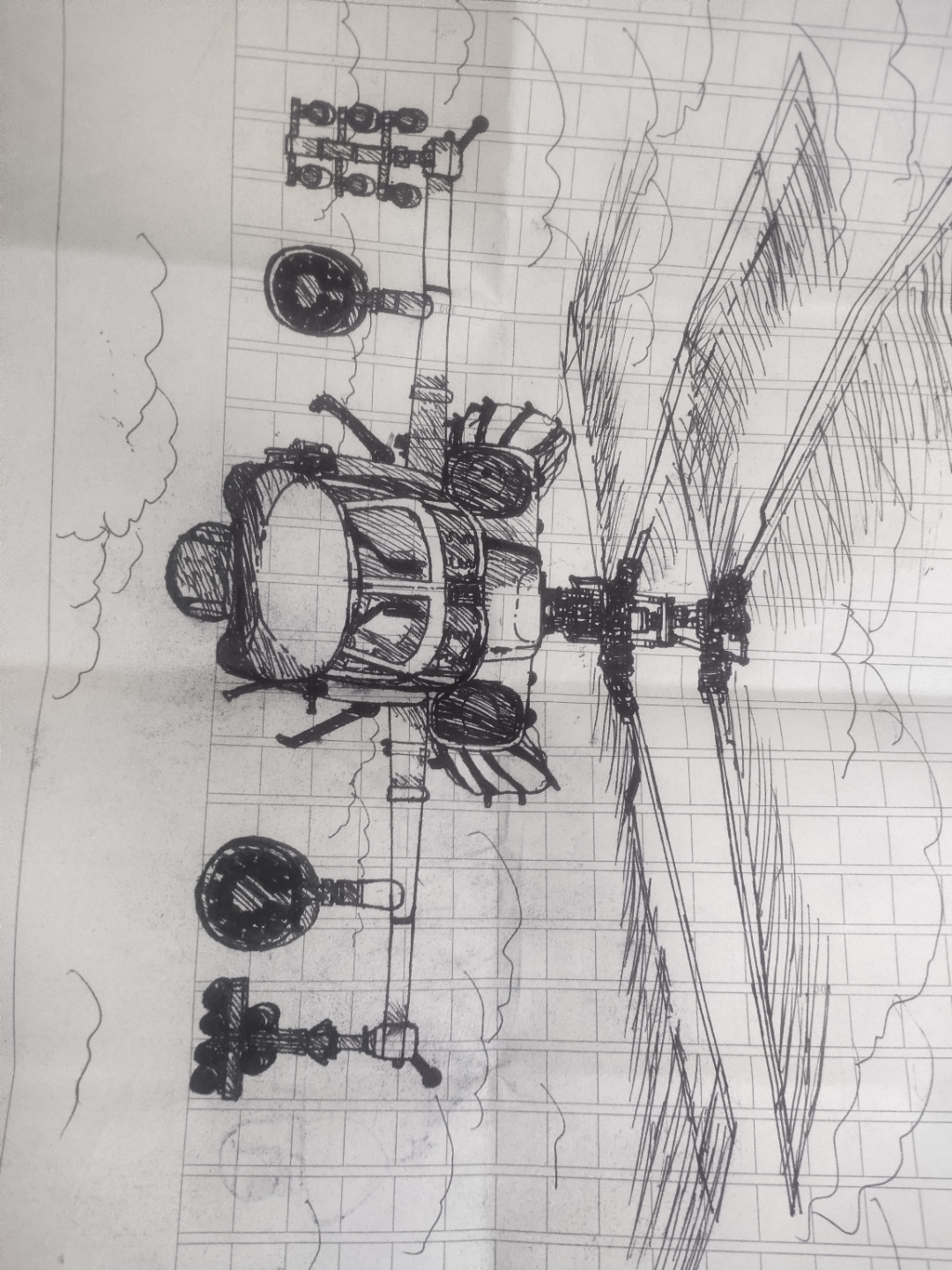 卡-52k武装直升机,绰号"短吻鳄"  正面图