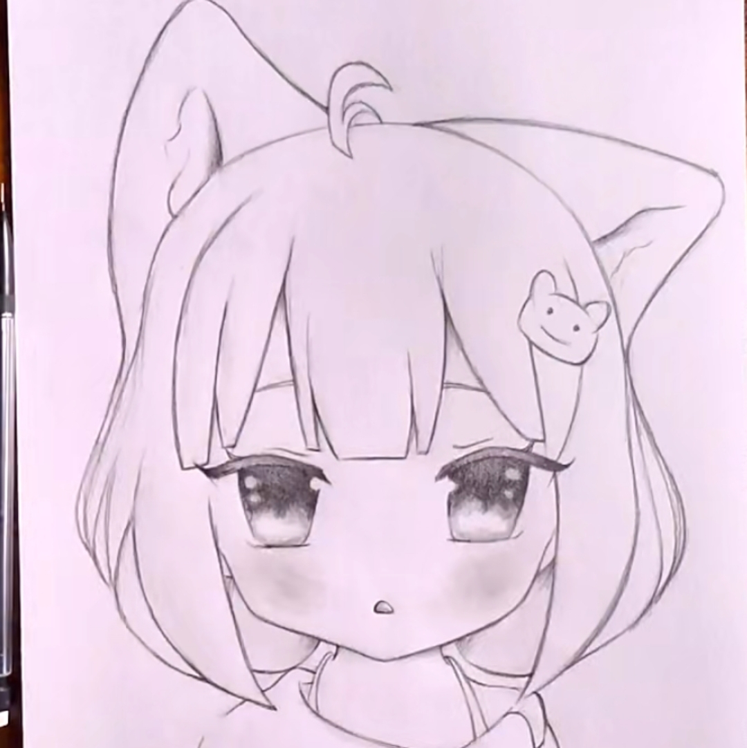 温柔可爱手绘动漫女生