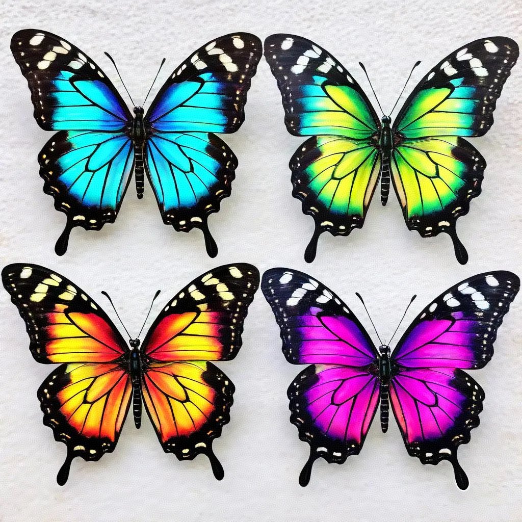 哇,这些蝴蝶的色彩斑斓,让人眼前一亮!