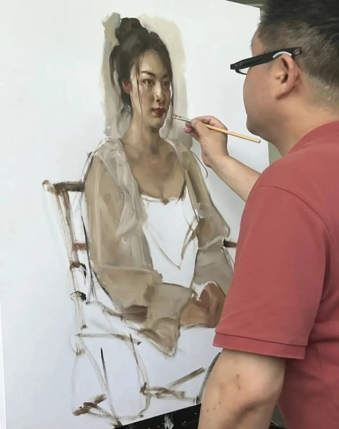 川美院长庞茂琨,油画人物写生六个半小时示范