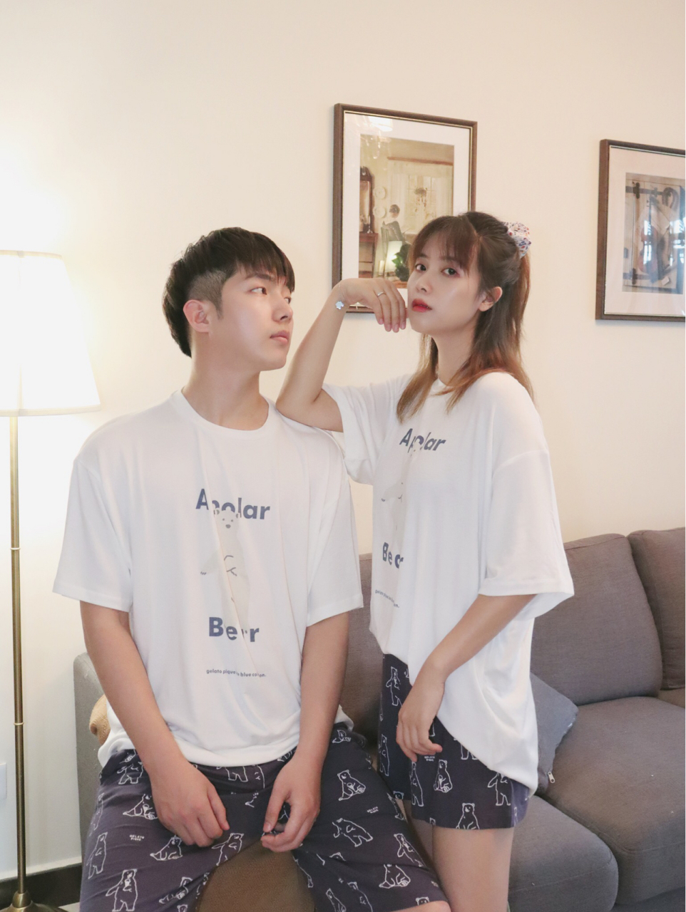 情侣可爱睡衣合集# 在网上入手了gelato pique的一套炒鸡小清新的