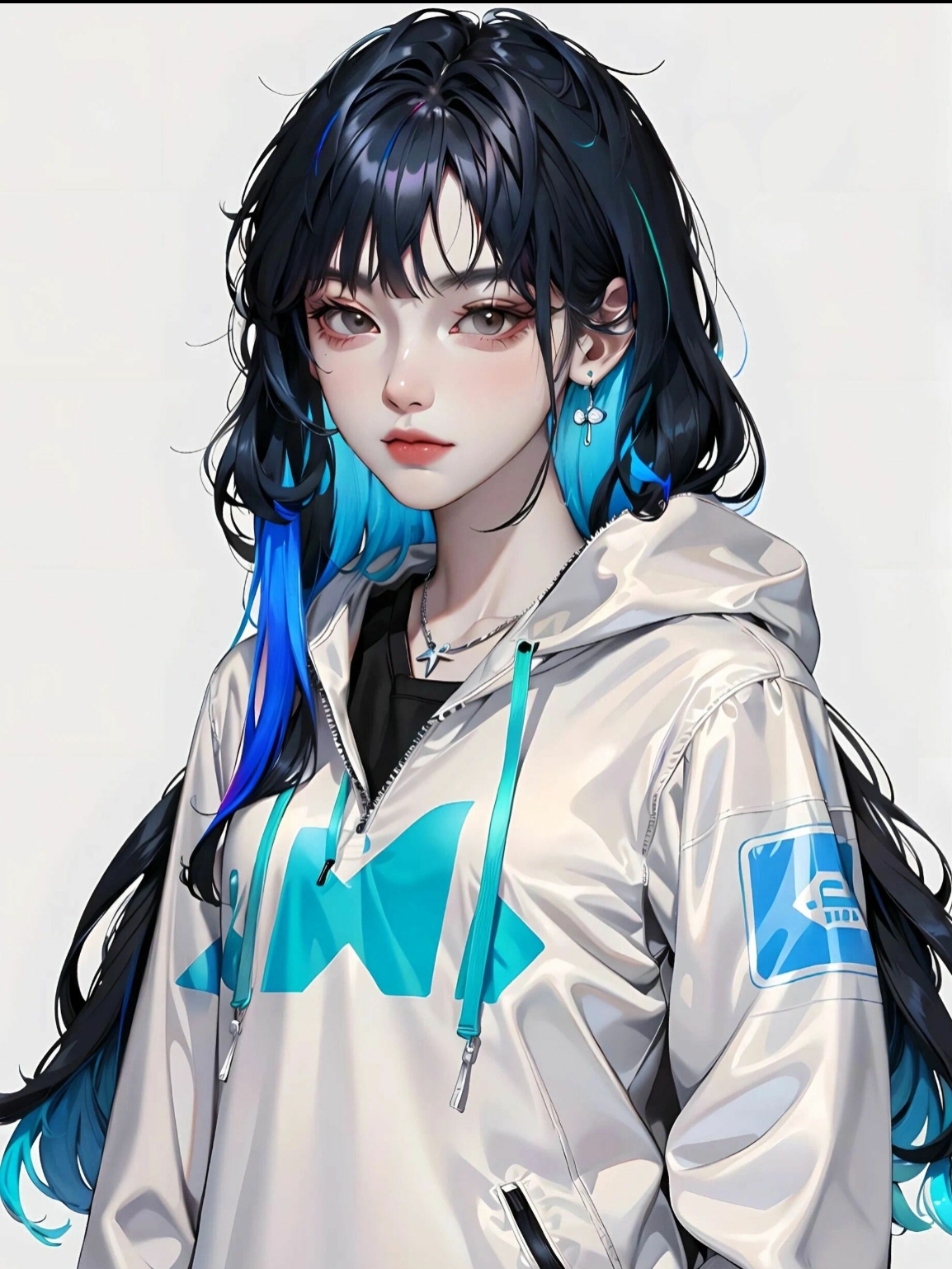 蓝色风女生头像