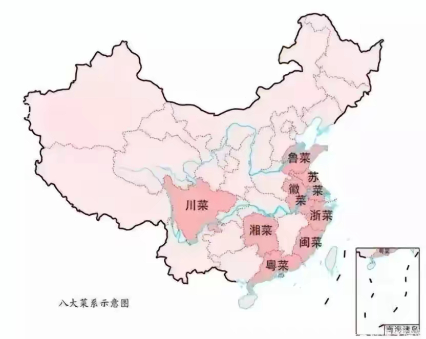 中国八大菜系美食地图图片