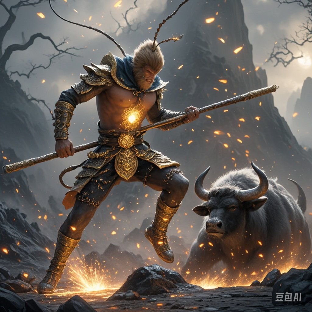 孙悟空,那桀骜不驯的孙猴子,浑身迸发出璀璨的火花