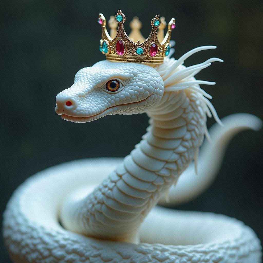 我滴个神啊,这蛇也太会打扮了,戴上王冠还以为它是森林里的国王呢!