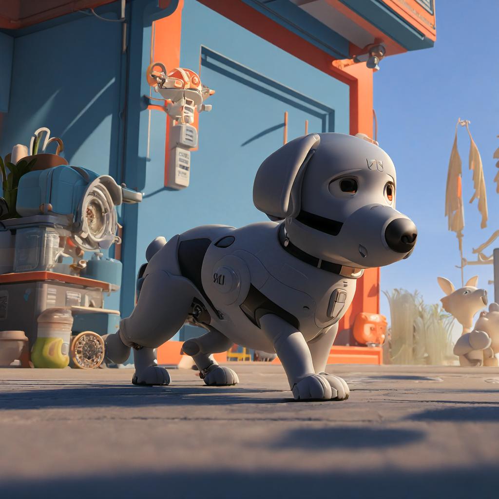 这只黑白相间的机器狗,真是威风凛凛!