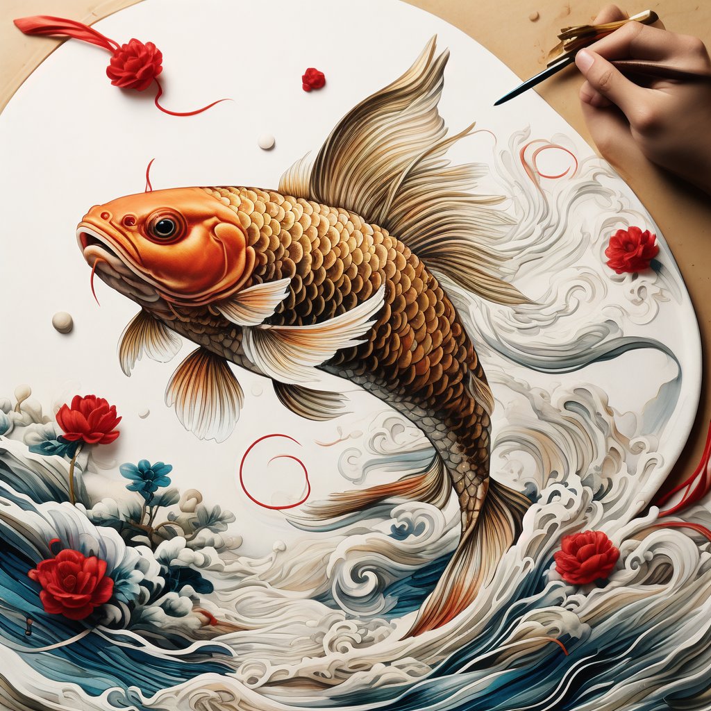 鲤鱼跃龙门,一朝金榜题名时,荣耀与喜悦如潮水般涌来