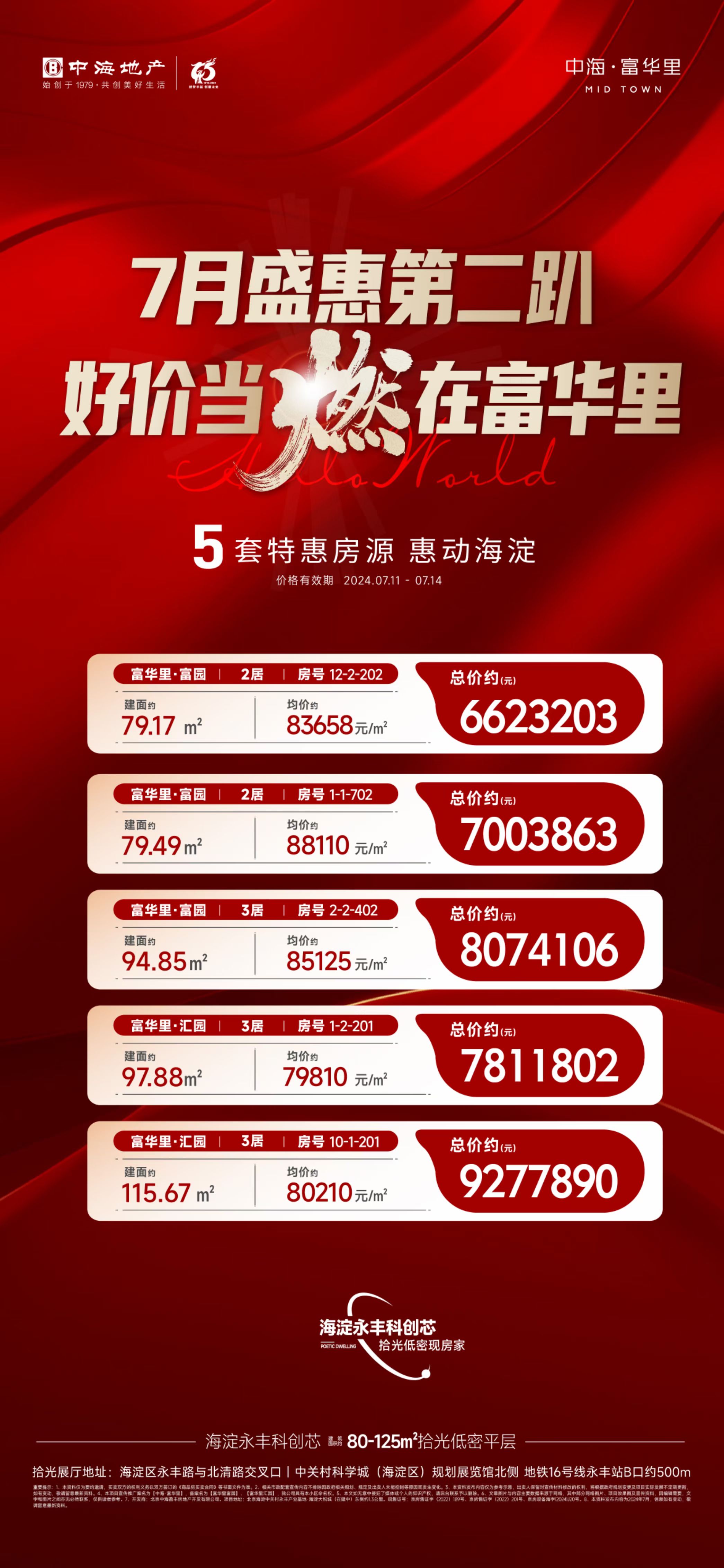 7月盛惠进行时 #中海·富华里 好价当燃 惊喜不断 5套惊喜好房惠动不