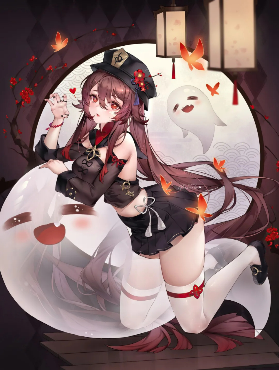 动漫壁纸# 好看的胡桃动漫壁纸,原神中《往生堂》第七十七代堂主