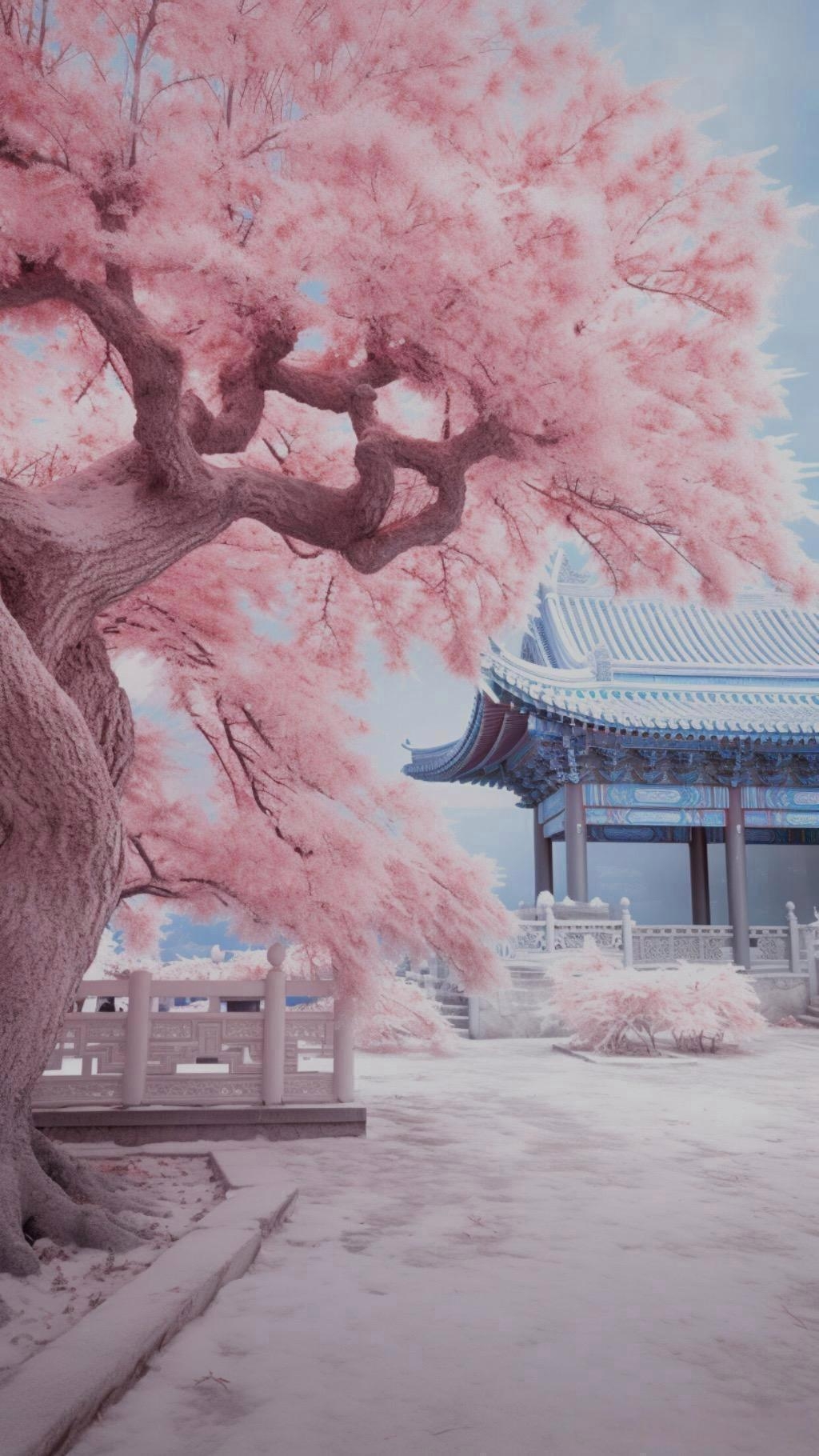 哇,这棵樱花树下的古风建筑也太美了吧,感觉穿越了!