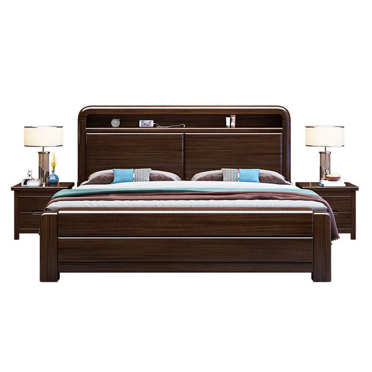 紫金檀木实木床中式全实木床家用高箱储物床#动态流量挑战赛