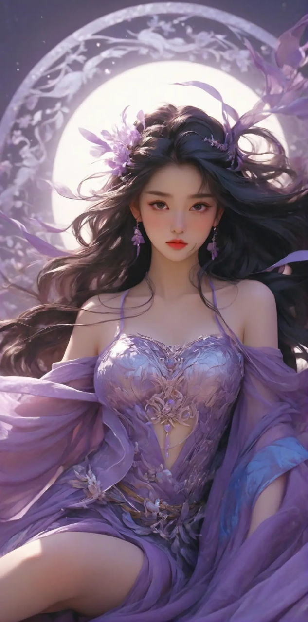 紫色梦幻少女,#公主请添衣# "在月光下,她仿佛是降落人间的仙女,优雅