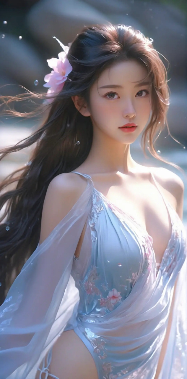 冰清玉洁的长发少女#和大自然的亲密接触