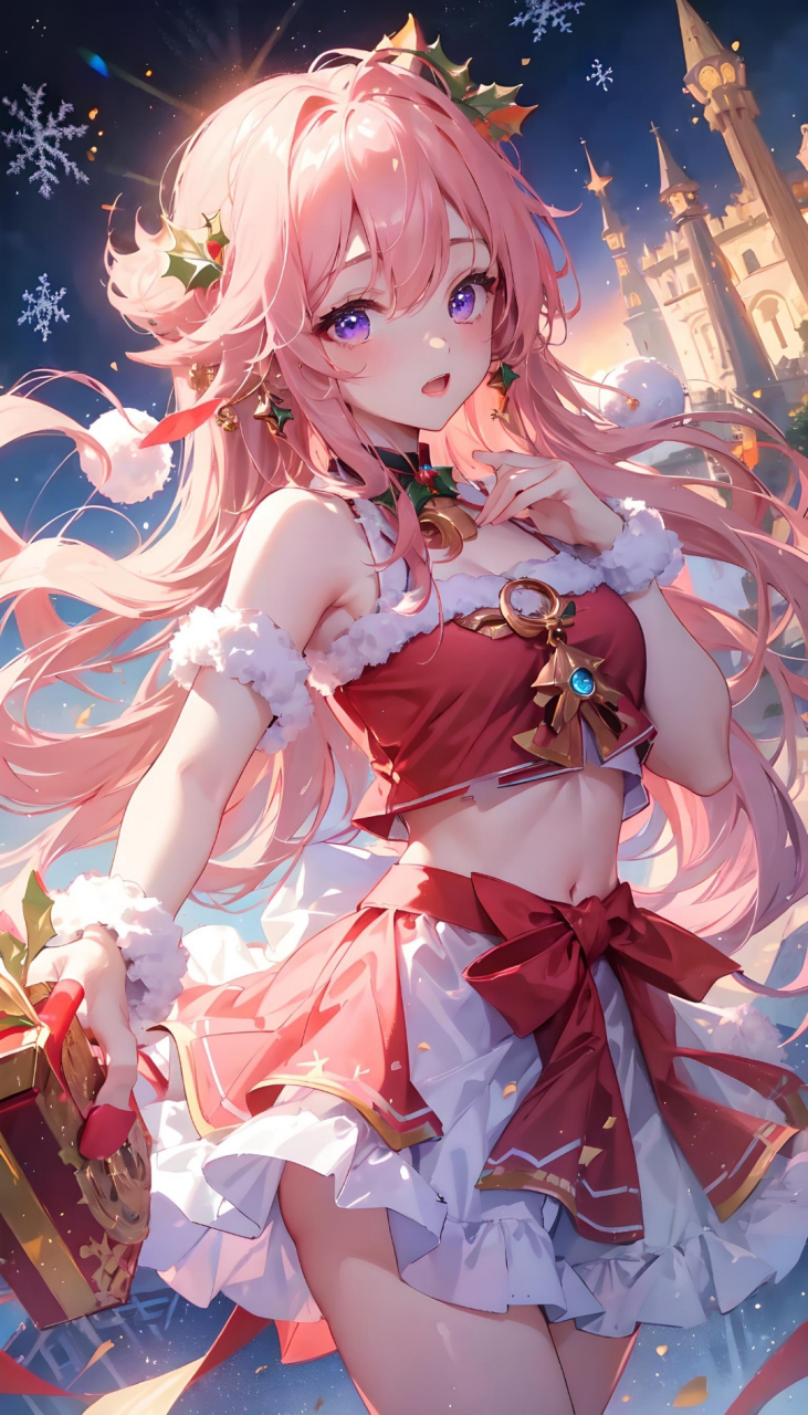 圣诞节装扮的原神少女#我的双节攻略