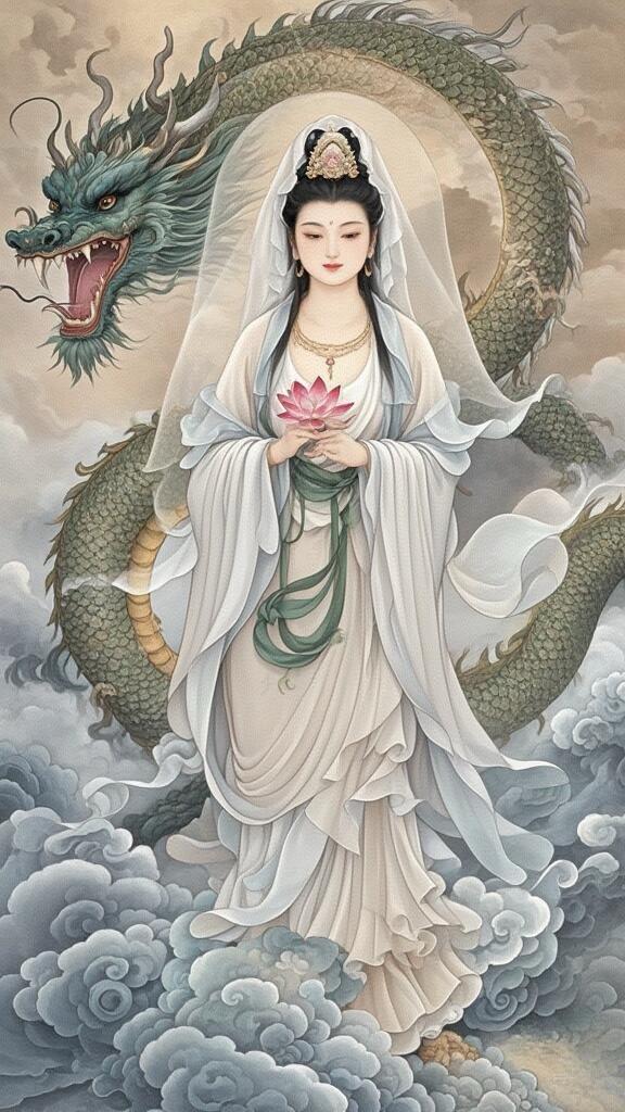 骑龙观音的壁画真是震撼人心,每次看到都感到无比的宁静和敬畏