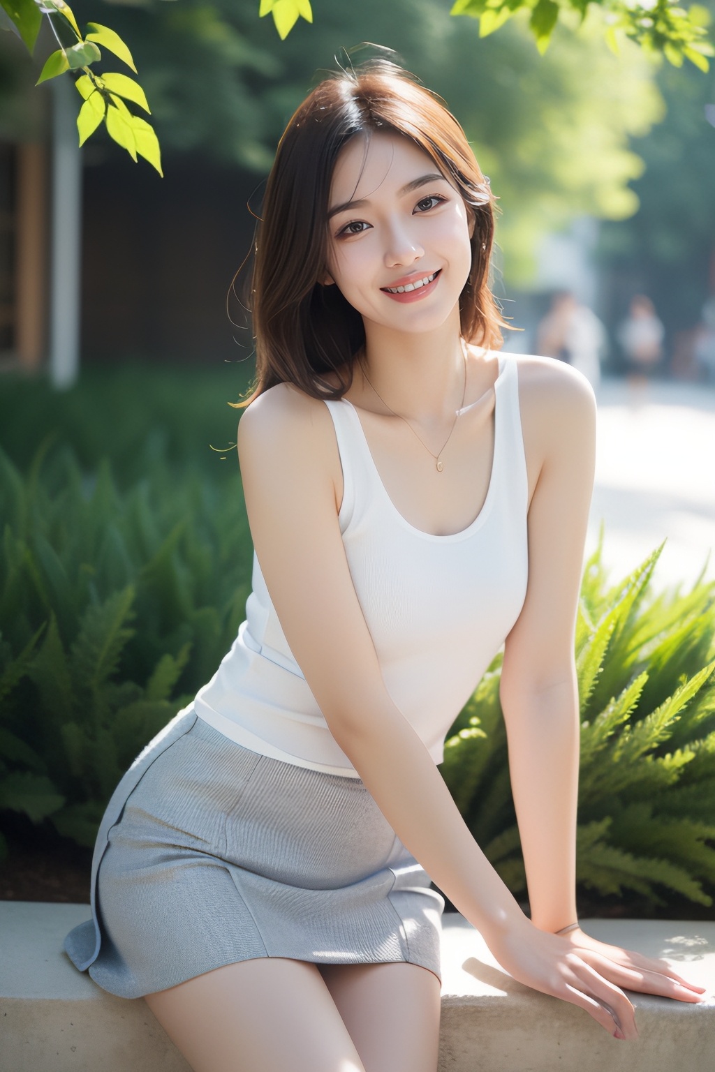 夏日阳光明媚,穿上轻盈的背心搭配飘逸短裙,走在街头,尽显轻松与优雅