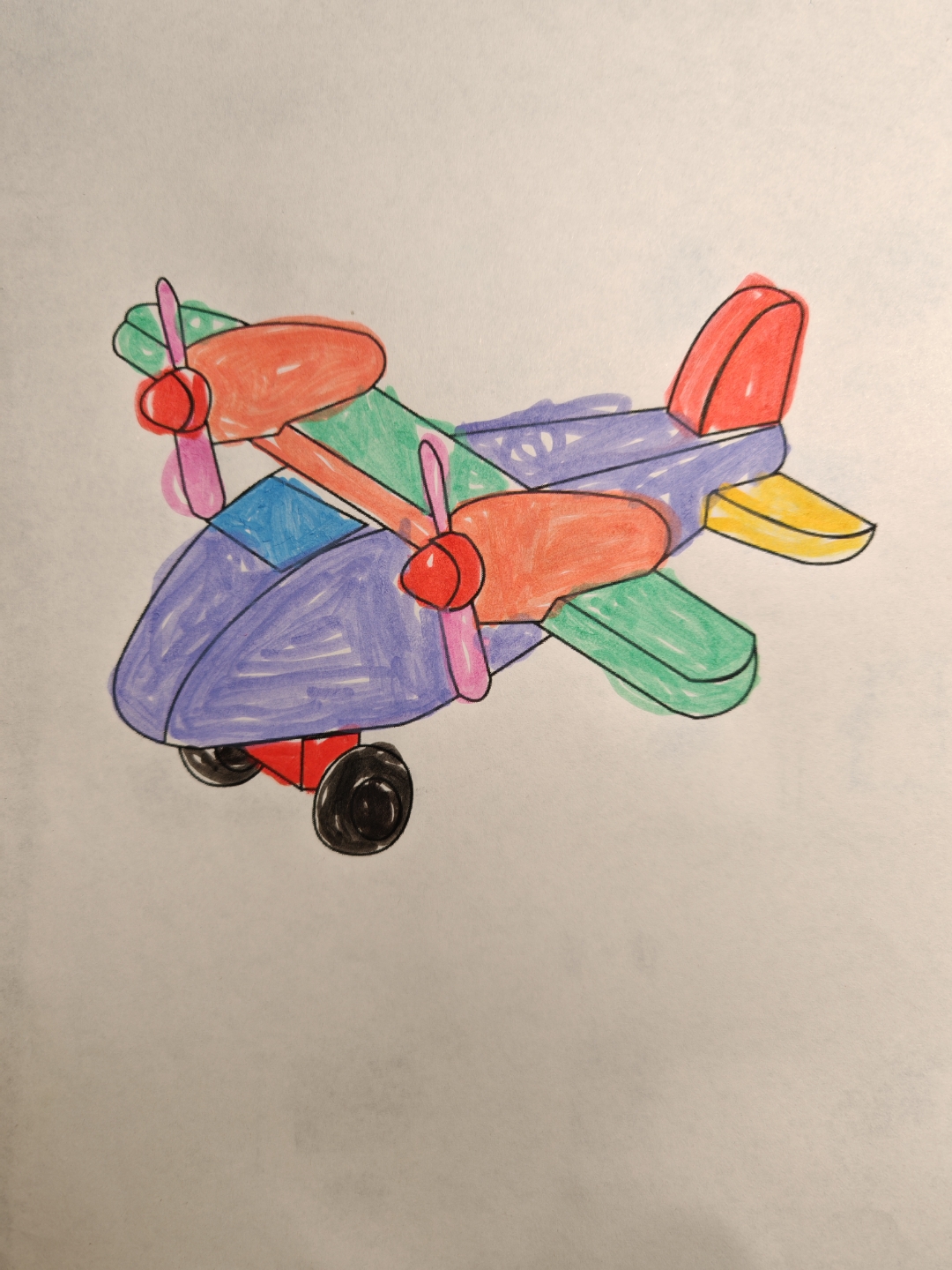 瞧这小飞机,色彩斑斓,准备起飞啦!