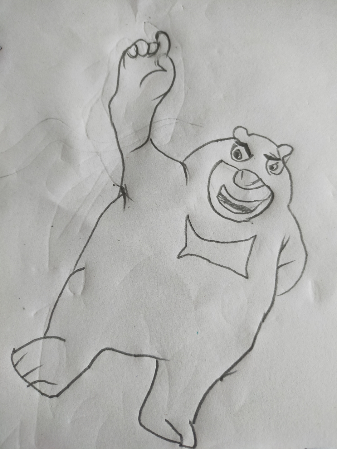 我叫志博,我上幼儿园大班,我画了个熊大