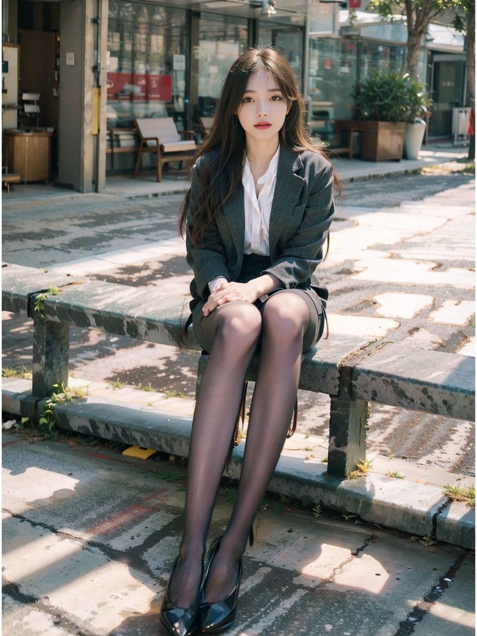 夏天就应该这样穿,黑丝大长腿!