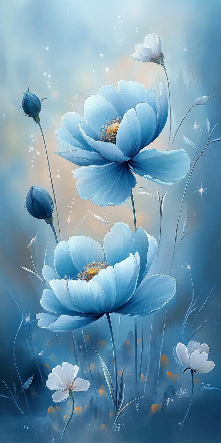 蓝色减压专用花朵壁纸