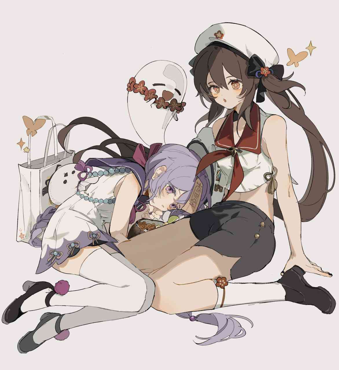 逛街回来的胡桃和七七#原神# #二次元# #原神胡桃