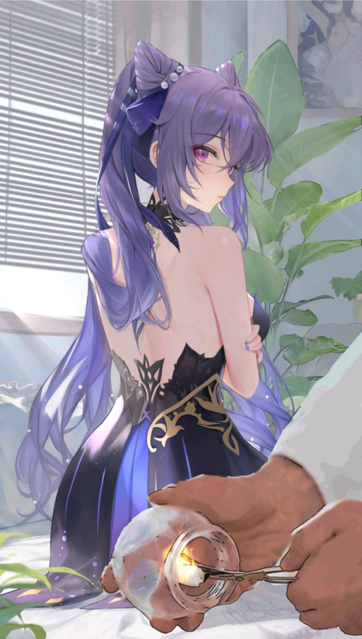 我就知道刻师傅的背适合拔火罐[滑稽] #原神# #二次元# #刻晴