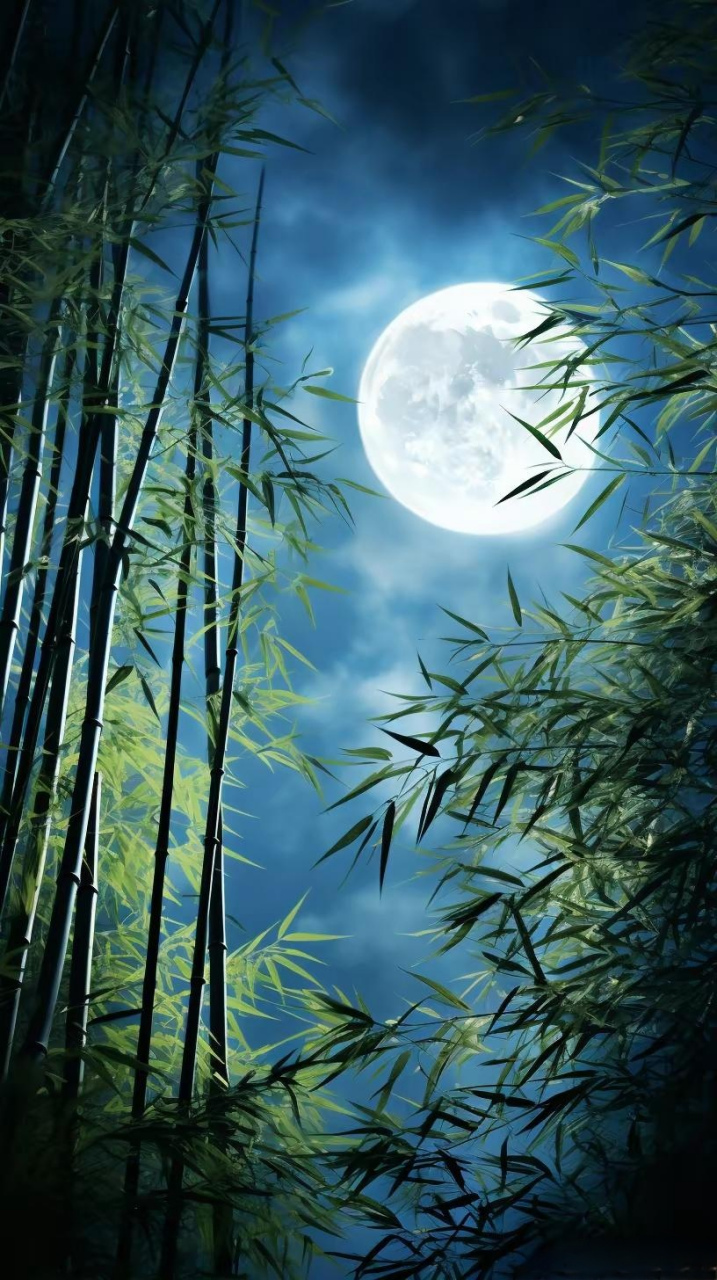 意境深幽:竹林的月光