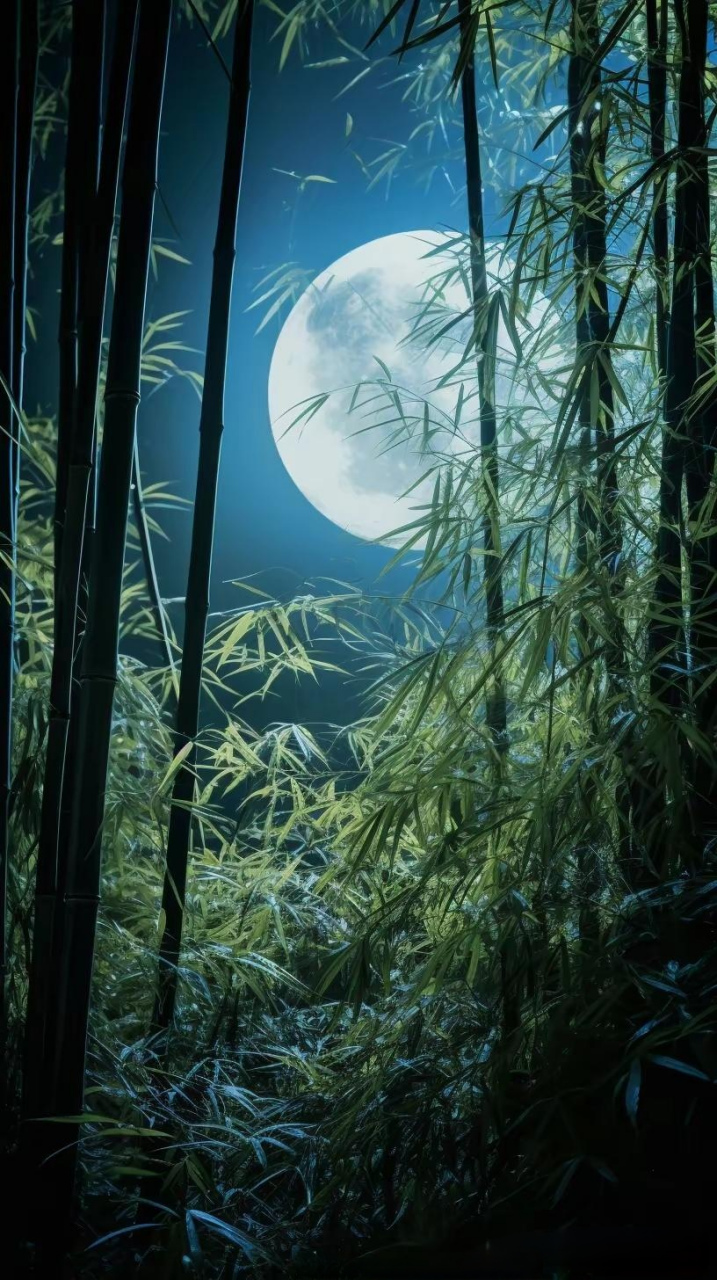意境深幽:竹林的月光