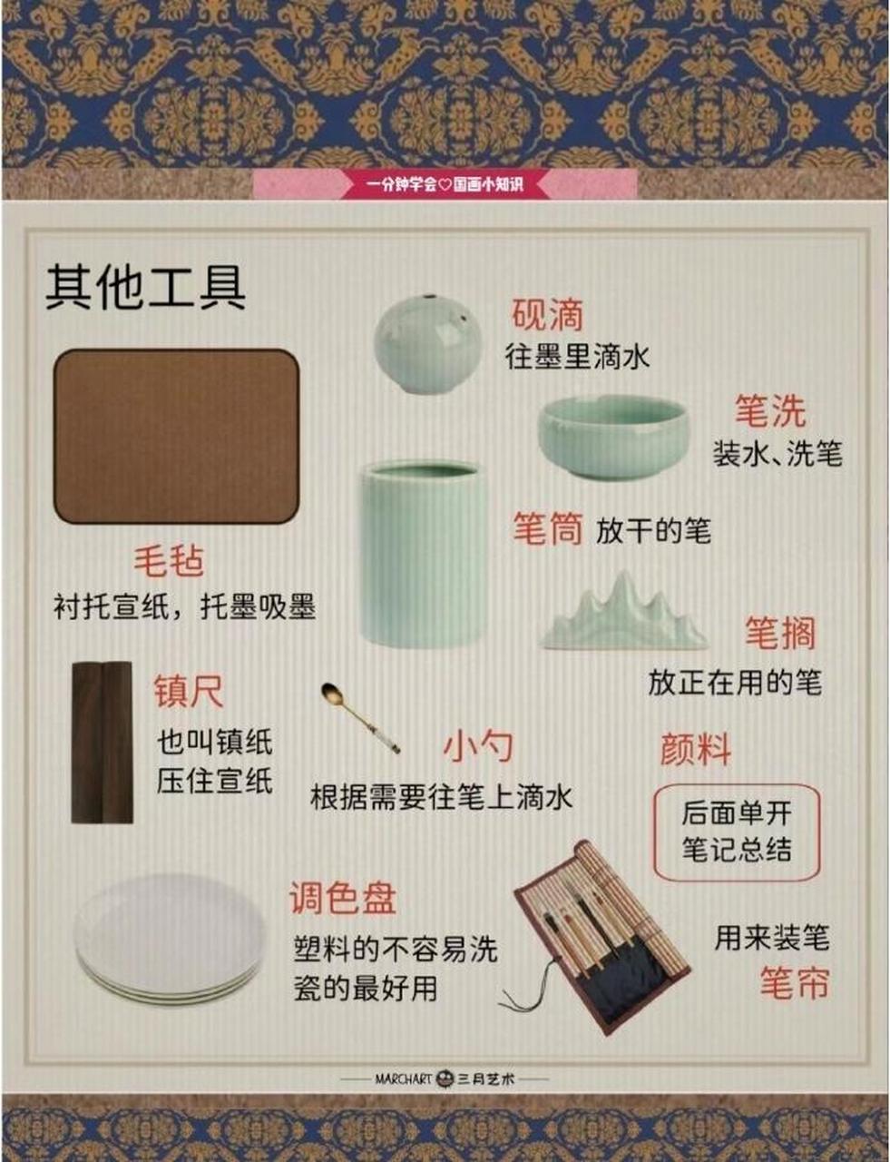 每日涨姿势:国画工具知识[比心]