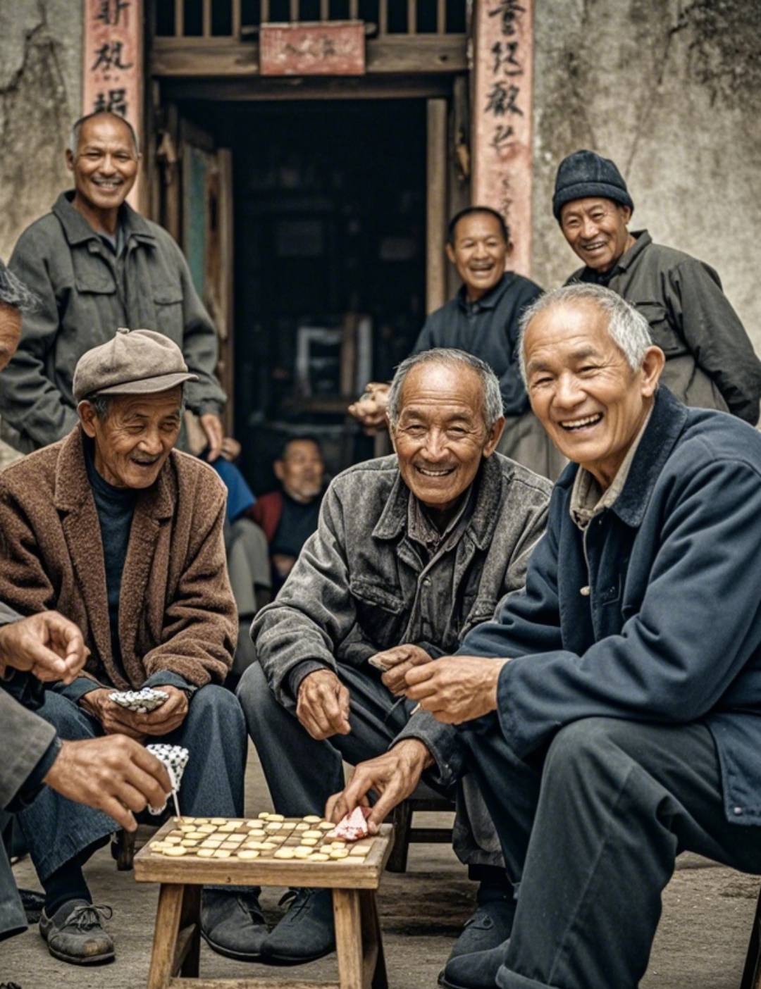 农民休息开心初冬乡村生活图片真实体现日常生活中情谊的图片有哪些