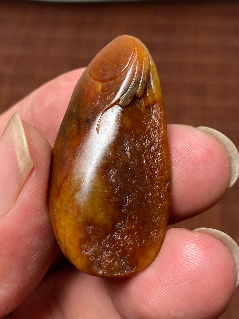 新疆和田玉籽料独籽红沁武财神夜读春秋关公挂件#新疆和田玉籽料