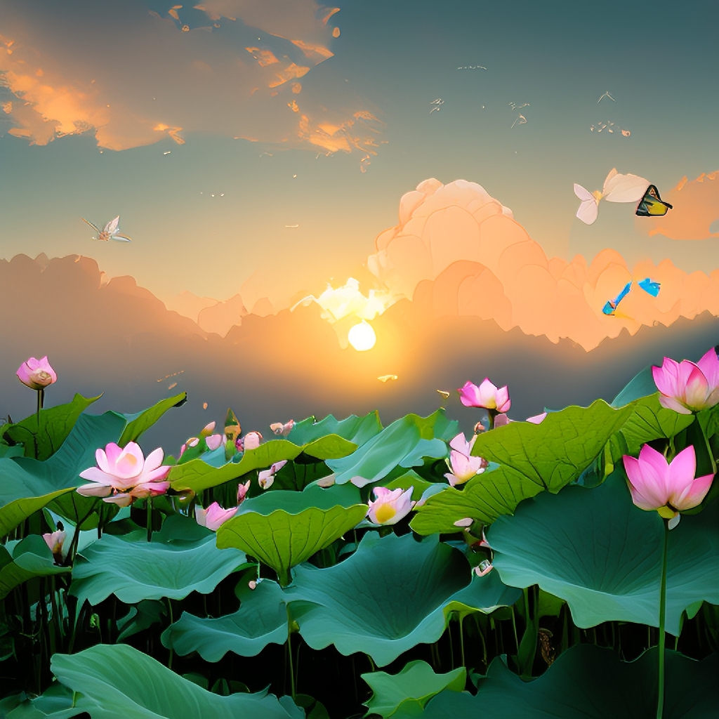 画面中央,明亮的满月犹如银盘,洒下柔和的光芒,照亮了整个荷塘.
