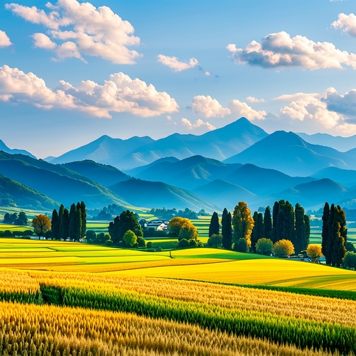 最美乡村山水田园风景图片