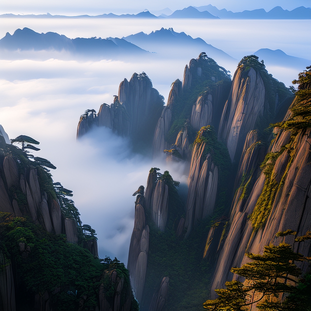 陡峭的山峰 黄山图片