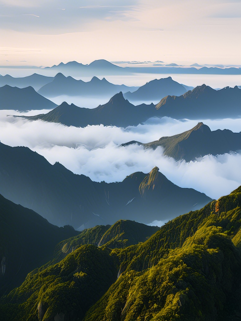 云雾缭绕的山景图片图片